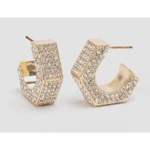 NEW VIOLET & BROOKS women's brooke hexagon hoop earrings in clear